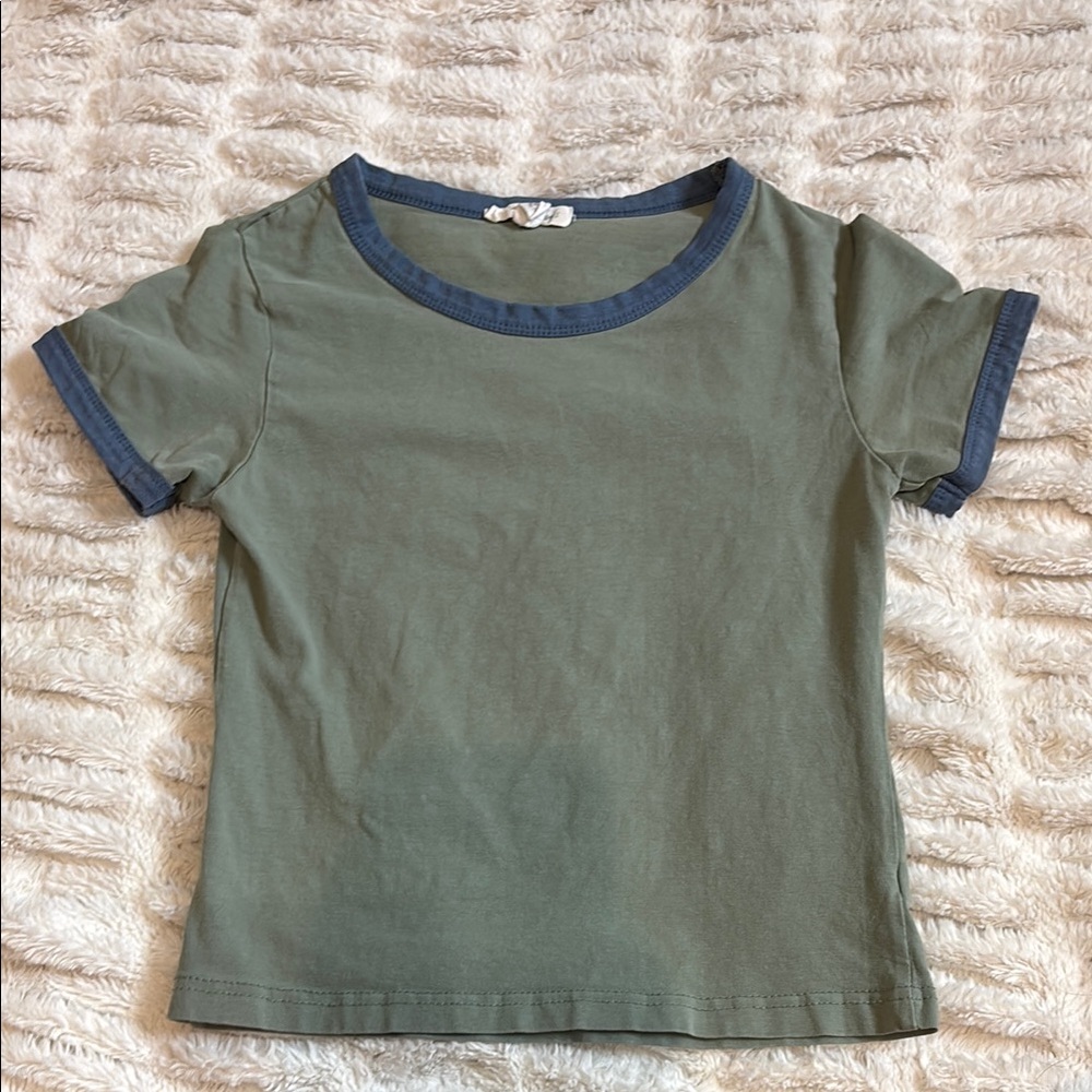 Kids Green and Blue Trim T-Shirt